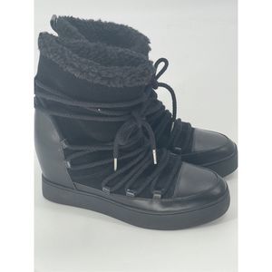 Shoe The Bear Boots Wedge Women US Size 8.5 Eu‎ Size 40 Black